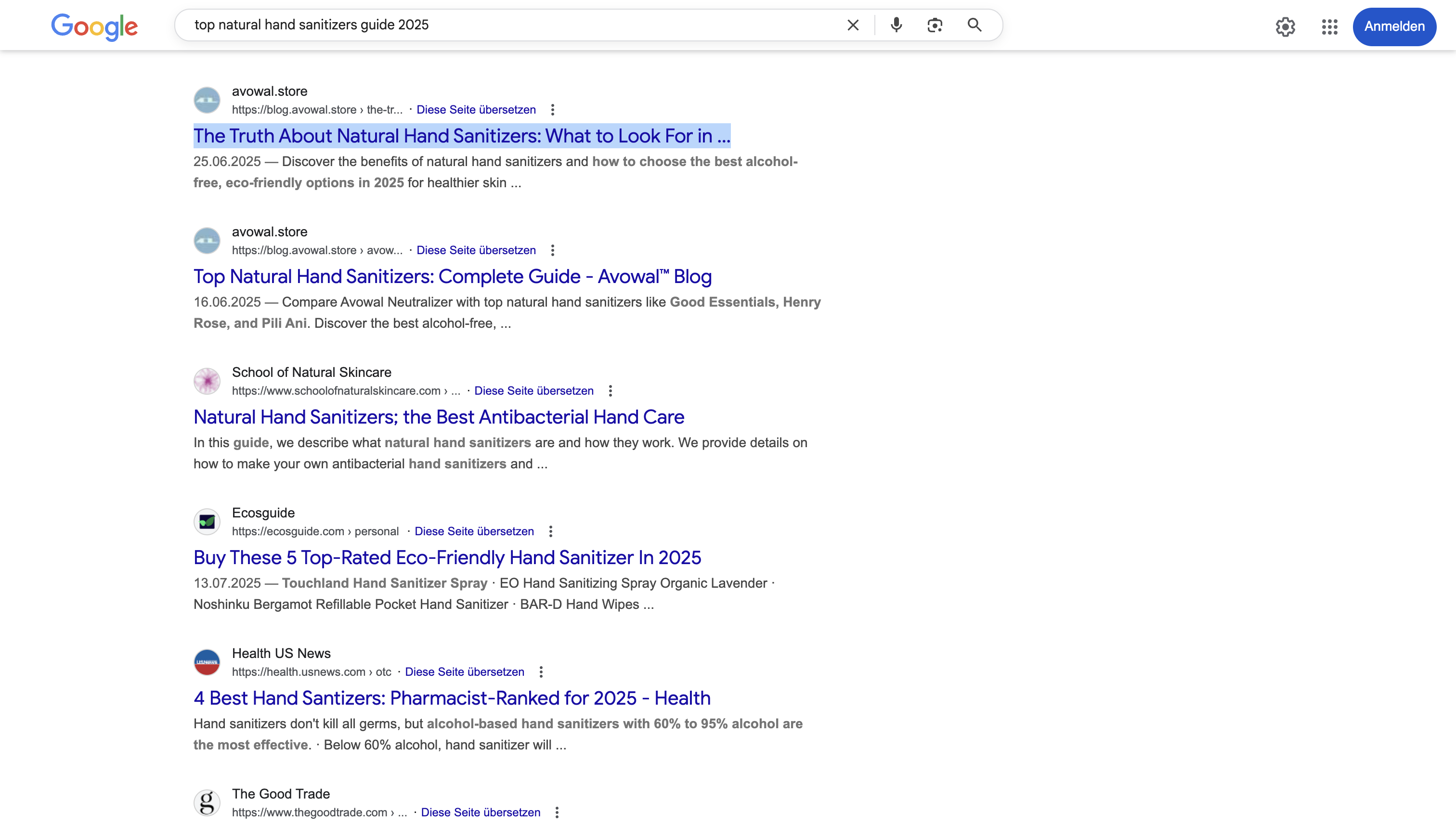 Avowal ranking on Google